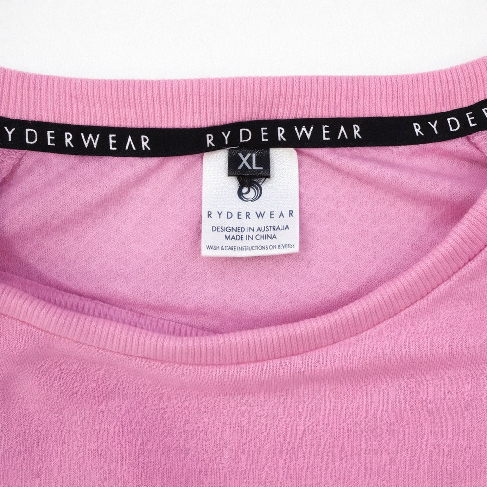 Ryderwear Pink Cropped Long Sleeve Workout Top Size XL - Picture 3 of 4